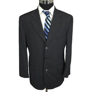 Louis Feraud 2 Piece Suit Mens 41R Dark Gray Covarra Sport Coat Wool 30x28 Pants